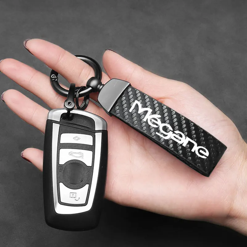 

Woven Leather car Keychain ring waist Lanyard custom Detachable for Renault LAGUNA MEGANE SCENIC SYMBOL THALIA TALISMAN TRAFIC