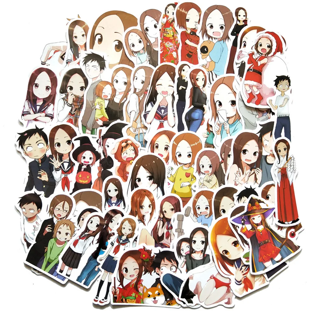 

10/30/45pcs Teasing Master Takagi-san Anime Stickers Decal Graffiti DIY Laptop Notebook Water Bottle Waterproof Sticker for Kids