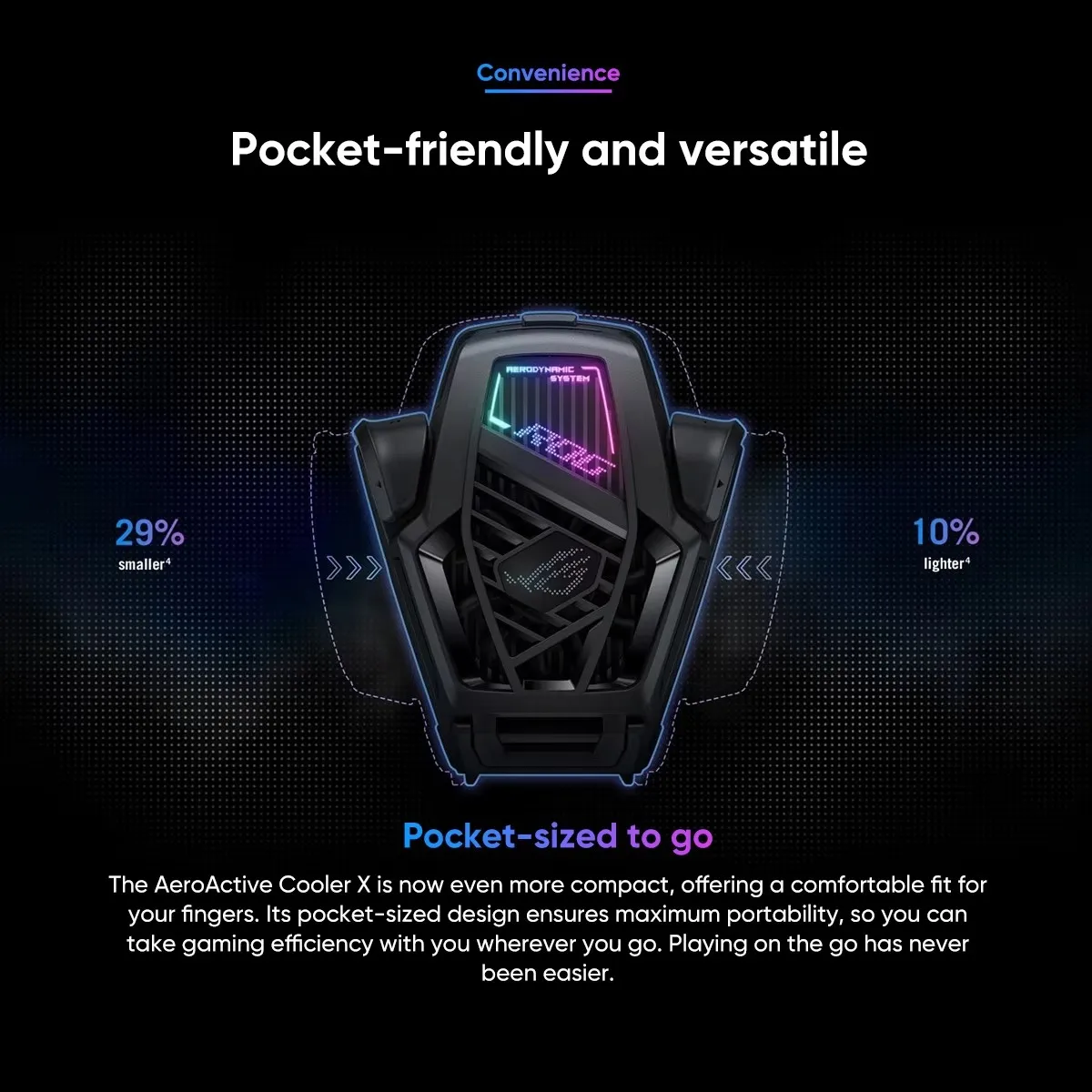 Кулер для телефонов Asus ROG Aeroactive X держатель Rog Phone 8 и Pro игровые аксессуары