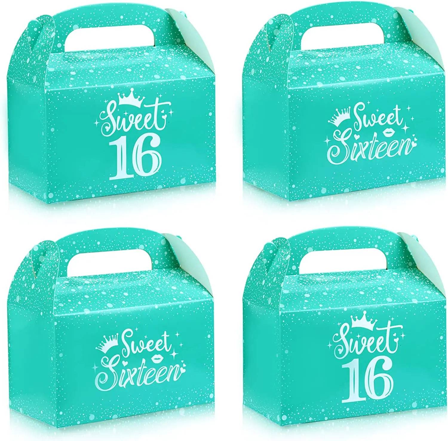 

Sweet 16 Birthday Decorations 12pcs Party Favor Teal Gift Boxes Turquoise Candy Boxes with Handle for Kid Happy Sixteen Birthday