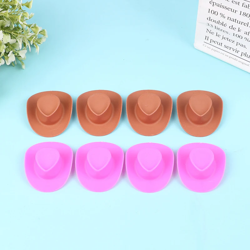 

10pcs Plastic Mini Western Cowgirl Cowboy Hat Miniature For Doll House Party Toy