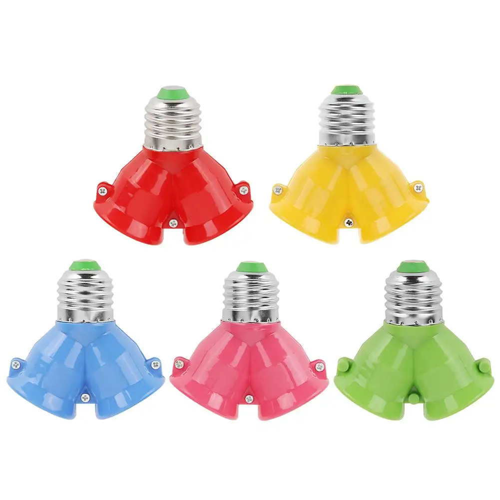 

2 In 1 Double E27 Socket Base Extender Splitter Converter Plug Halogen Light Lamp Bulb Holder Copper Contact Adapter