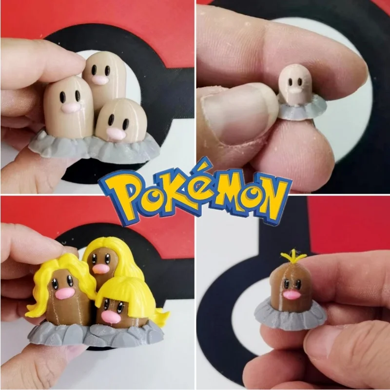 Фото Горячие аниме-фигурки Dugtrio Diglett Slowpoke Proportion World 1:20 Diy 3d Печать Милый персонаж мультфильма Настольная модель Детские игрушки №1