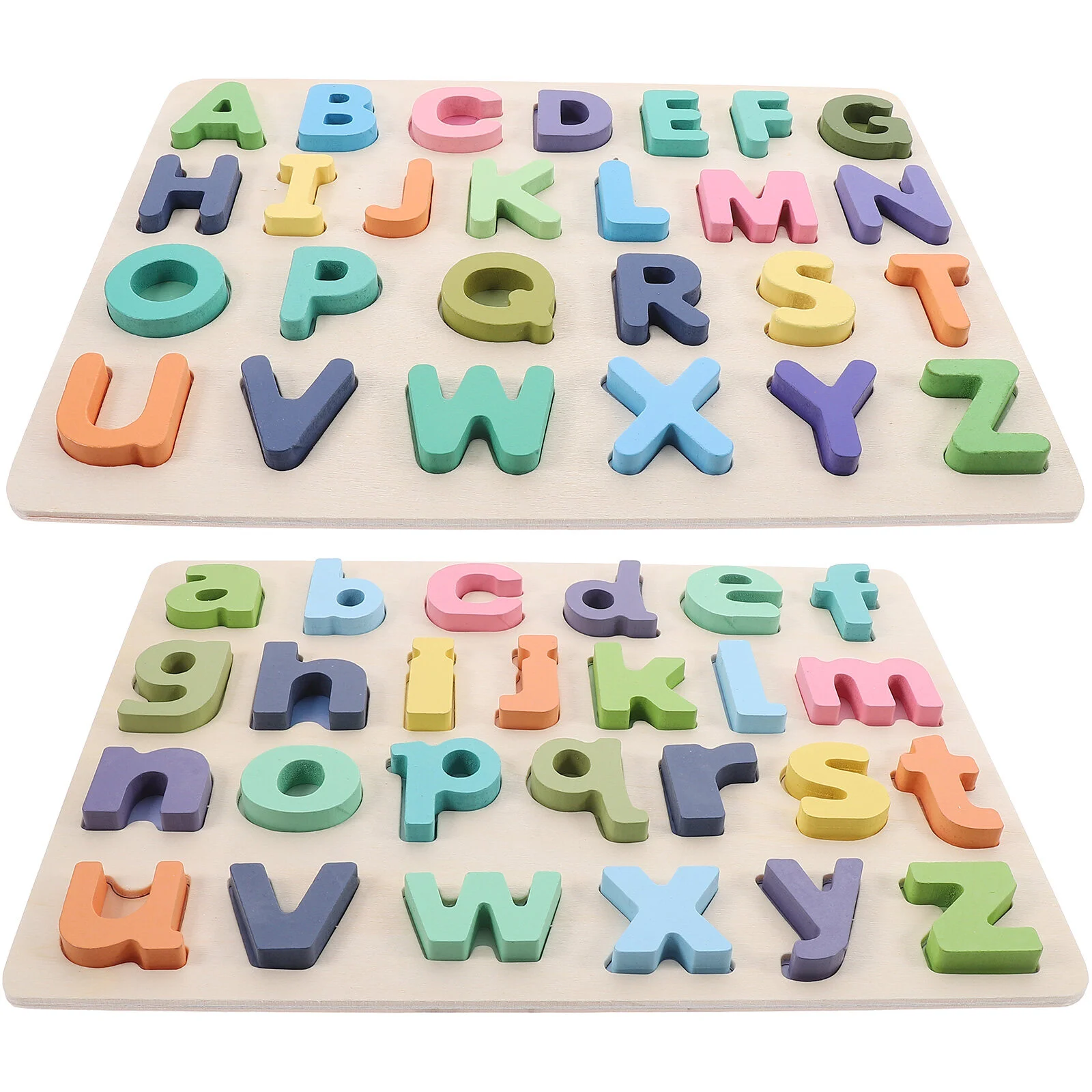 

2 Sets Letter Puzzle Childrens Toddler Wooden Toys Wooden Jigsaw Puzzles Kids Intelligent Baby Toddlers English Matching