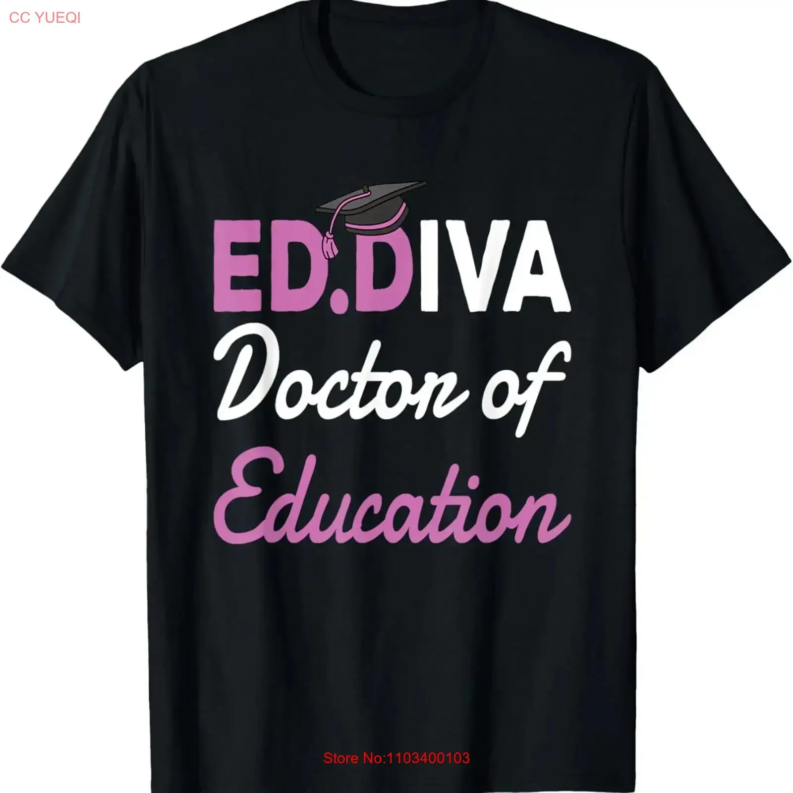 Фото Футболка EdD Doctor Of Education Ed Diva Doctoral Degree, винтажная стильная уличная одежда, удобная мягкая унисекс №1