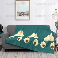 big snorlax blanket flannel all season japanese anmie breathable lightweight thin throw blankets for sofa couch bedding throws
