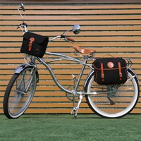 tourbon cycling accessories bicycle storage handlebar bag shoulder bag bike two rear rack panniers black waxed waterproof canvas
