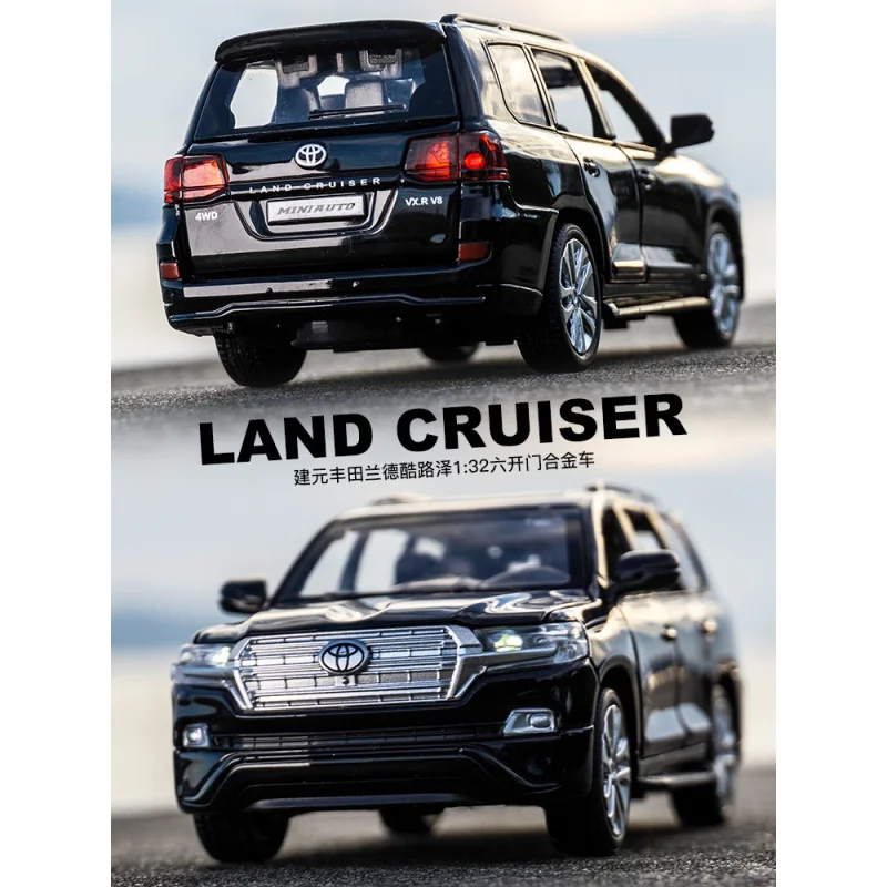 

Toyota Land Cruiser Alloy Simulation Car Model Ornaments off-Road Vehicle Children's Pull Back Toys Car