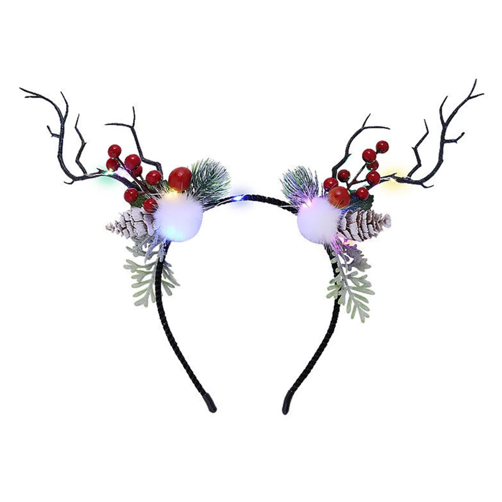 

Tree Branch Antler Shaped Headband Christmas Light Headdress Headpiece Headwear