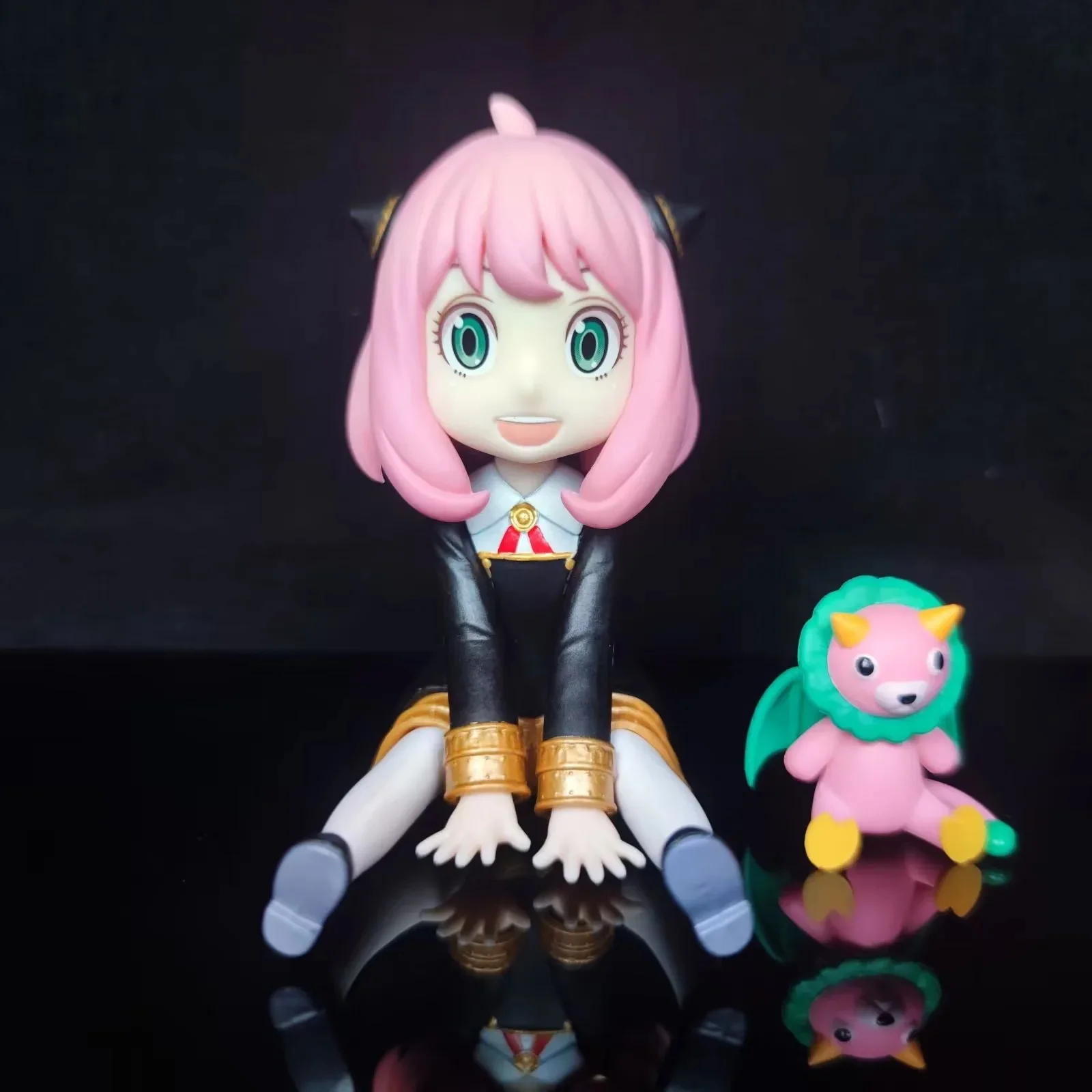 Boxed 10CM Anime SPY x FAMILY Anya Forger chimera Kawaii Sitting posture figure PVC Model car Ornaments collection Toy doll gift images - 6
