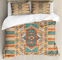 tribal duvet cover set secret tribe pattern in bohemian style decorative 3 piece bedding set with 2 pillow shams queen size