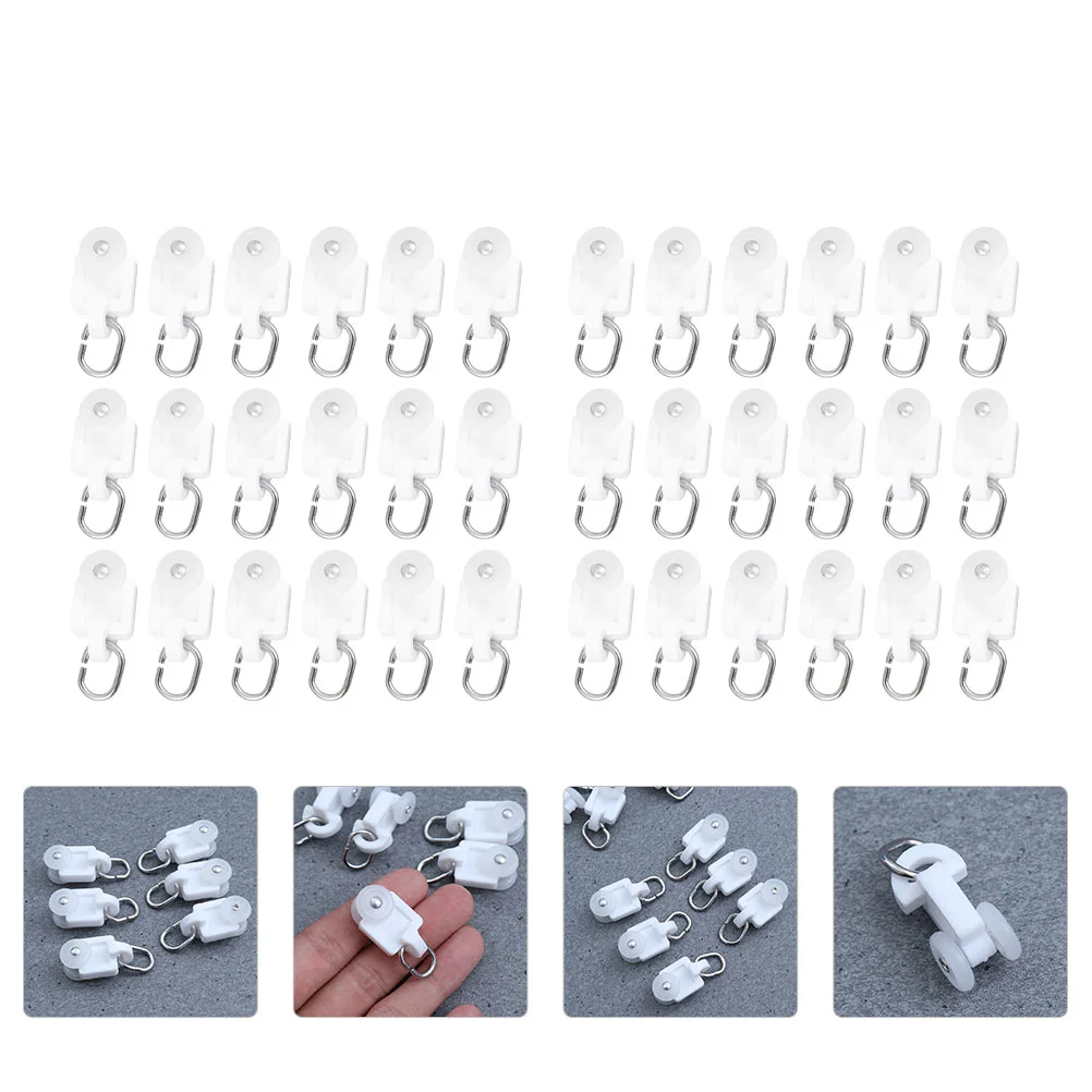 

Curtain Hooks Drapes I-shaped Track Pulley Plastic Shower Curtains Straight Roller