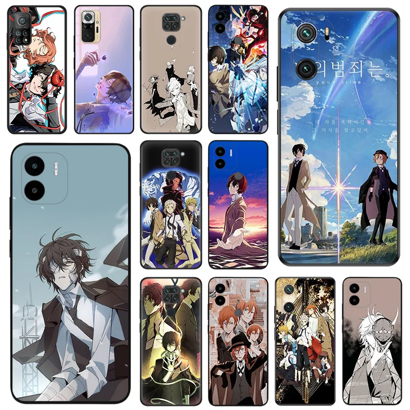 

Bungou Stray Dogs Soft Phone Cases For Xiaomi Mi 11 Lite 5G NE Ultra 11T 11i 10T 10 Pro Note10 A2 CC9 9T 9SE 8 Black Matte Cover