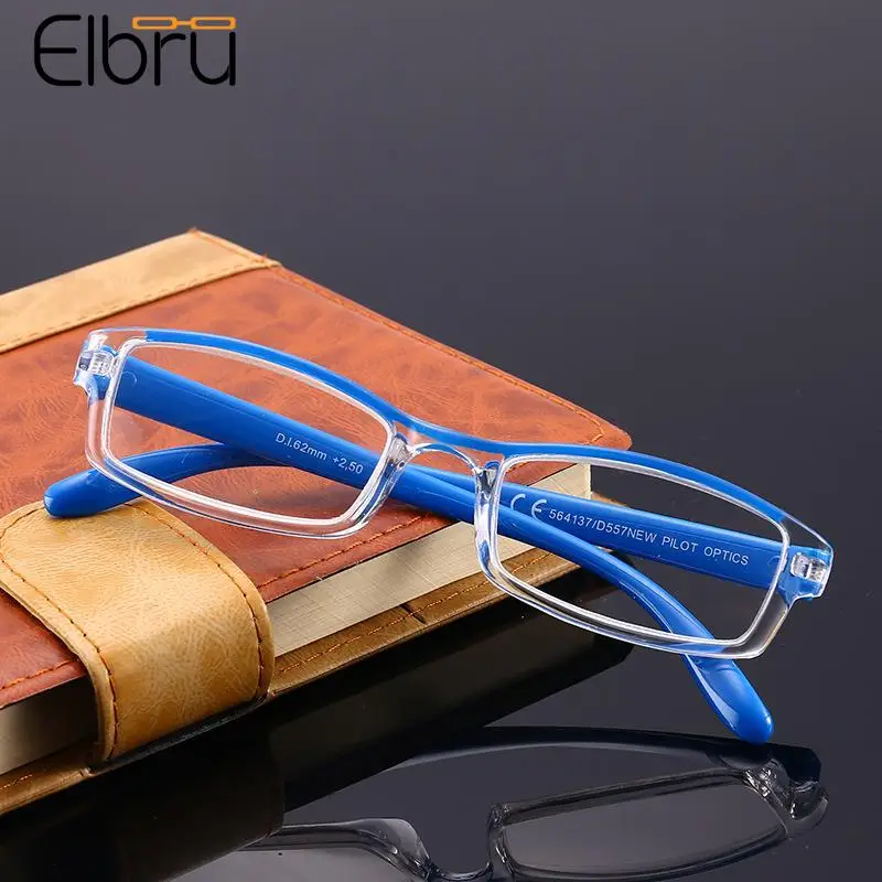 

Elbru Reading Glasses Women Men High Definition Ultralight Sqaure Presbyopia Eyeglasses Reading Eyewear Diopters+1.0+4.0 Unisex