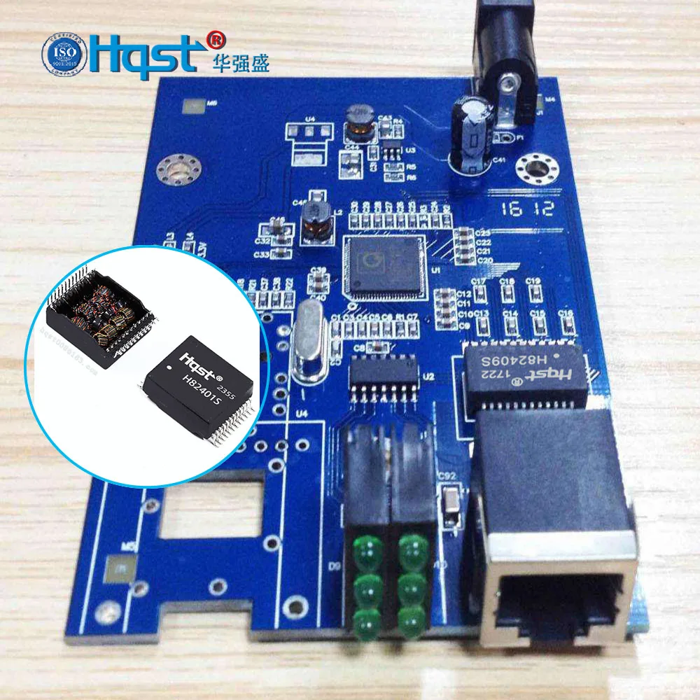 Hqst LAN-трансформатор H82401S Замена H5008NL1000MBase-T Однопортовый SMD 24-контактный магнитный