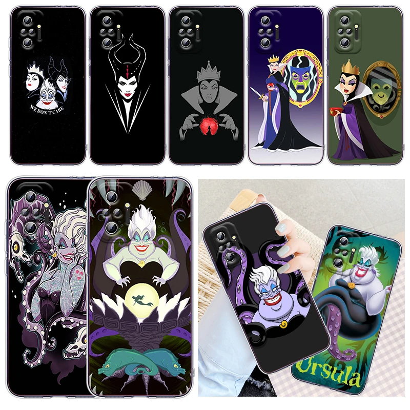 

Maleficent Usula Disney Phone Case Transparent For Xiaomi Redmi K50 K40 Gaming 10 10C 9AT 9A 9C 9T 8 7A 6A 5 4X Funda Cover