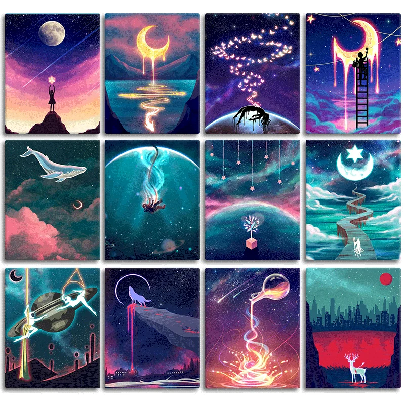 

GATYZTORY набор картин по номерам для взрослых и детей, уникальный подарок, абстрактный пейзаж, картина маслом «сделай сам», рамка на холсте, нас...