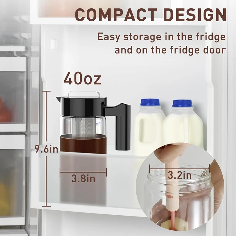 Кофеварка для холодного заваривания кувшин кофе со льдом на 40 унций с сетчатым