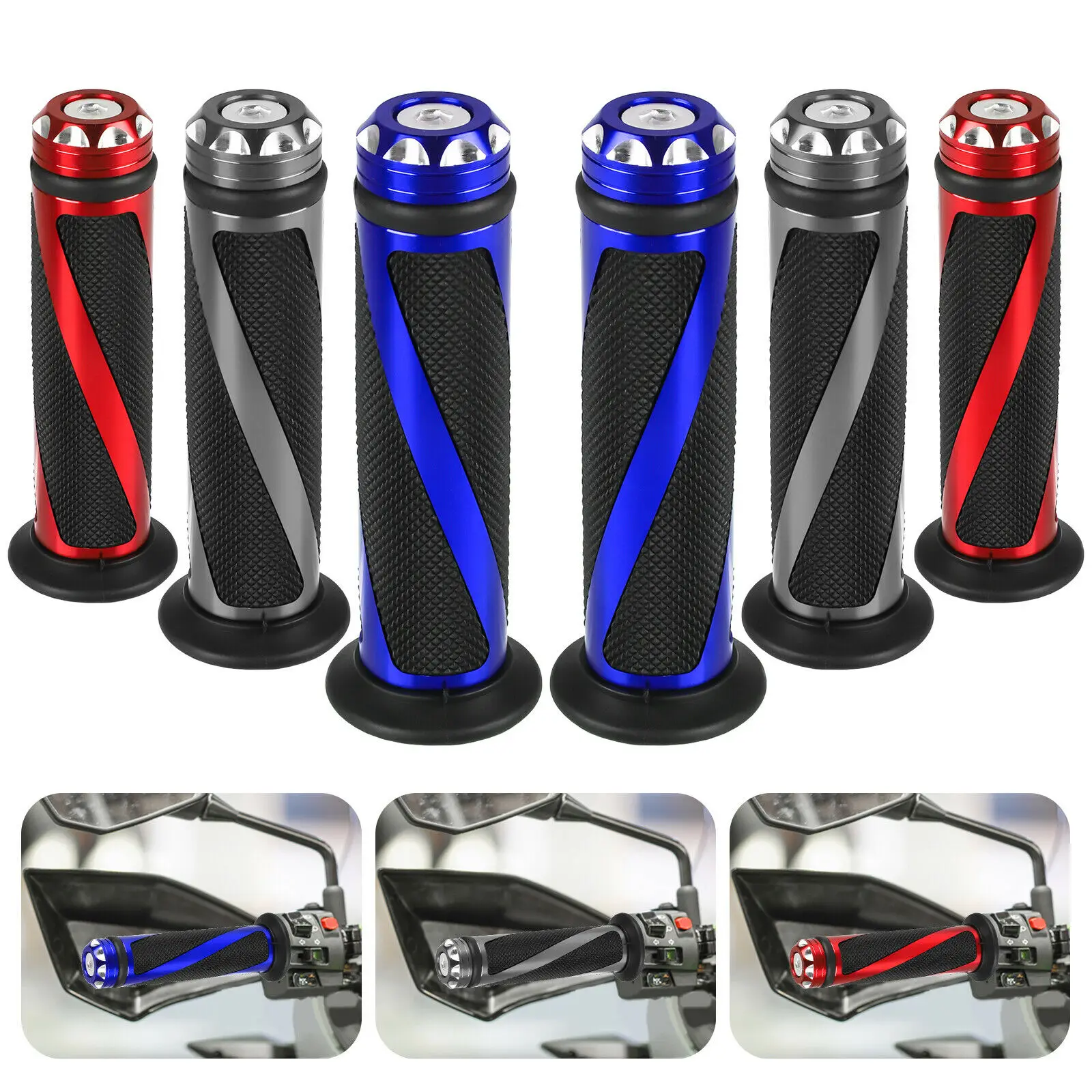 

7/8'' 22MM Universal Motorcycle Handlebar Grips For Kawasaki NINJA Honda Suzuki Yamaha Easy Installation High Quality Practical