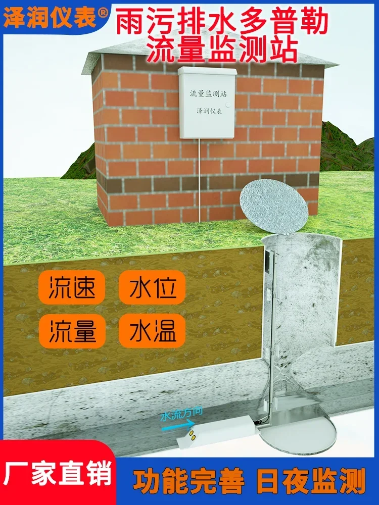 Станция контроля скорости потока и качества воды расходомер дождя сточных вод