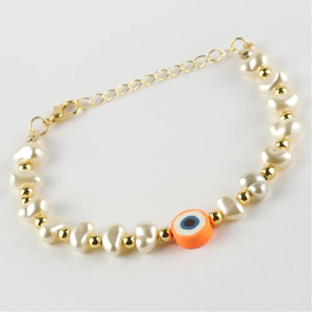 

New season evil eye figured pearl bracelet