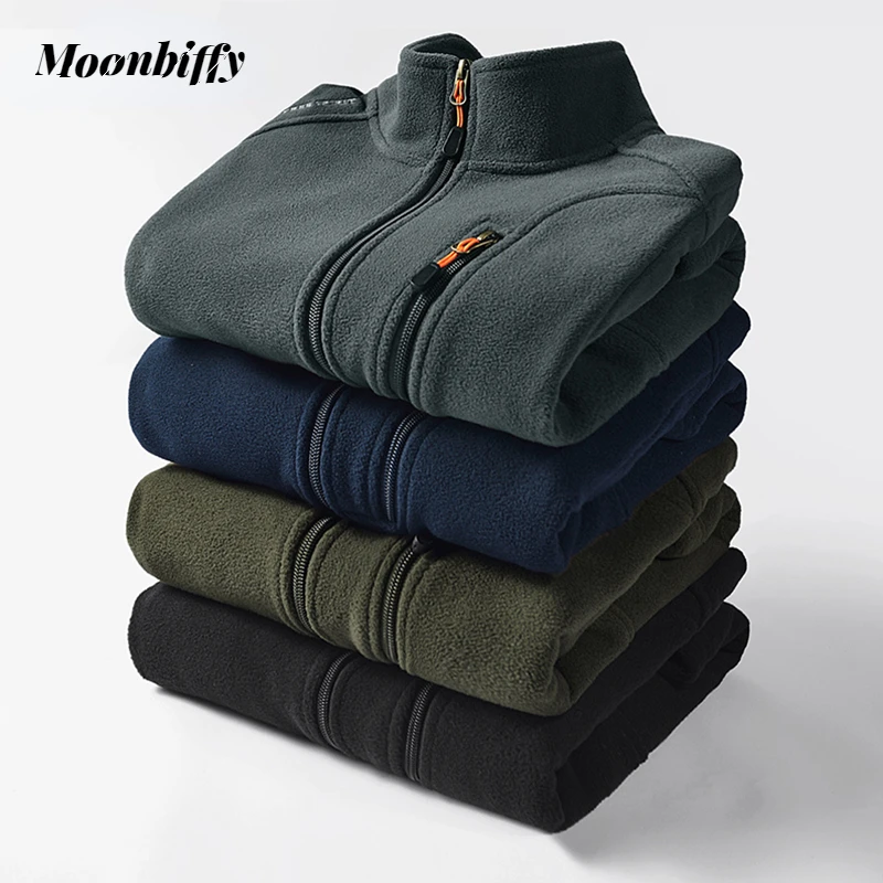 Men Stand Collar Polar Fleece Jacket Men Clothing