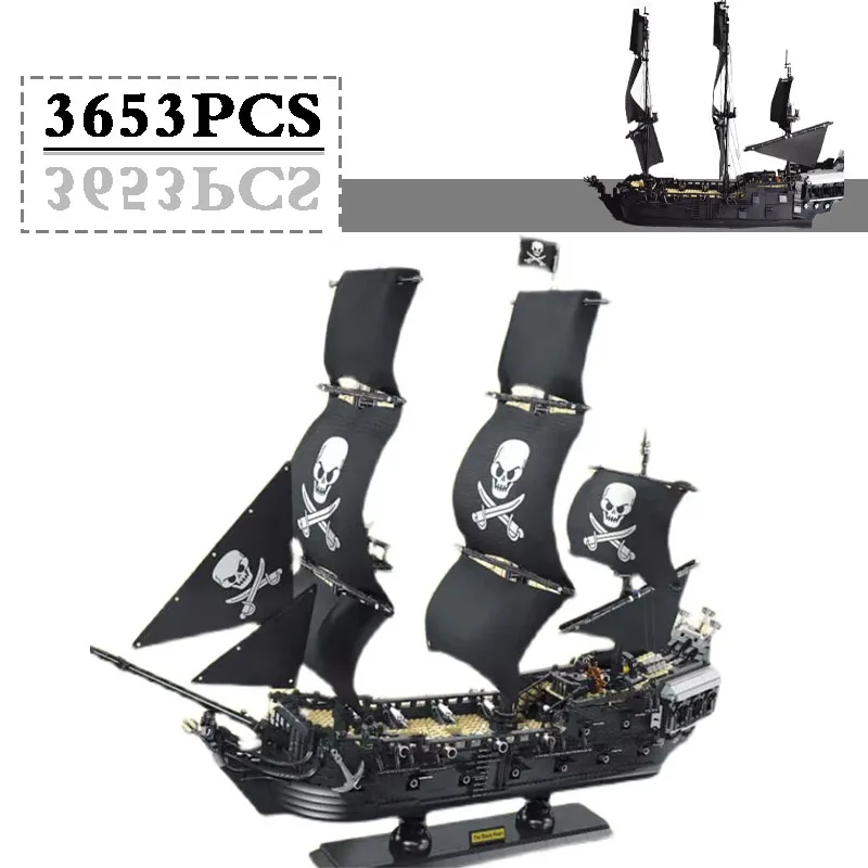 

Caribbean Black Pearl Sailing Pirate Ship Model Building Blocks MOC Brick Set 3423Pcs Children's Birthday Christmas Presents
