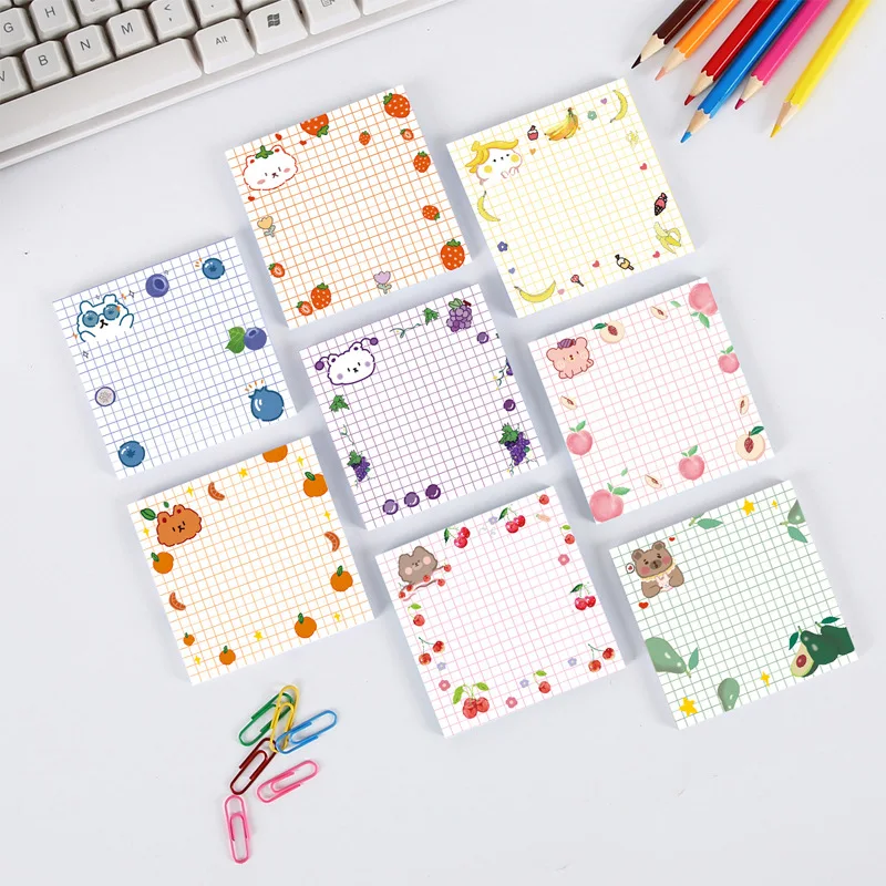 

Korean Ins Cartoon Sticky Note Creative Cute Notebook Fruits Sign This Student Office Supplies Accessories Memo Pad Stationery