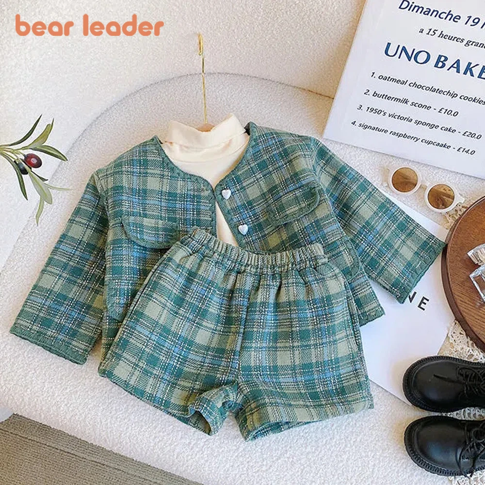 

Bear Leader/комплект для девочек, детская одежда в Корейском стиле зимнее плотное пальто с хлопковой курткой и шорты Комплект из двух предметов в...