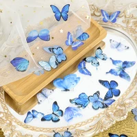 40pc vintage color butterfly sticker pet transparent scrapbook decal diy crafts photo albums diary journal stationery decoration