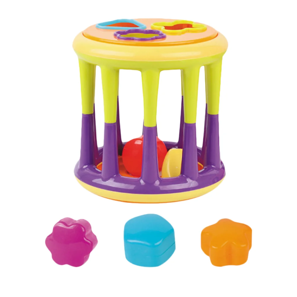 

1 Set of Rattle Graphic Assembling Toys Cylinder for Infants