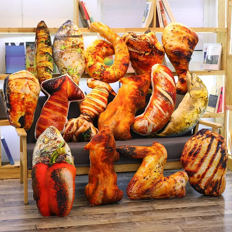 

60-110CM Simulation Food Real life Style Chicken Leg Toy Chick Wing Drumstick Fried Rice Noodles Pillow Cushion Birthday Gift