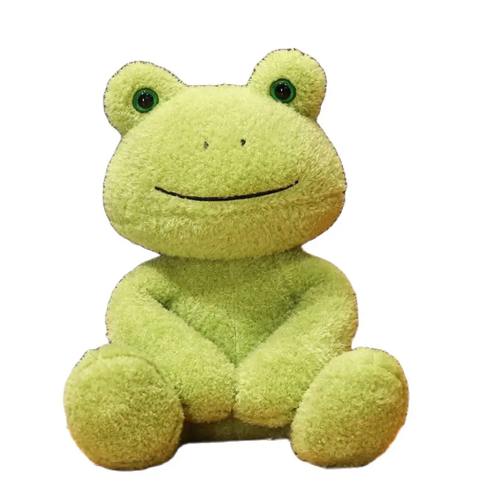 25CM Dressed Mung Bean Frog Plush Toy Cure Happy Comfort Doll Sleeping Pillow Bestie Child's Birthday Gift Photo Ornaments