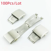 wholesale 100pcslot stainless steel watch buckle watch parts folding clasp butterfly clasp hinges 14mm 16mm 18mm 20mm 22mm new