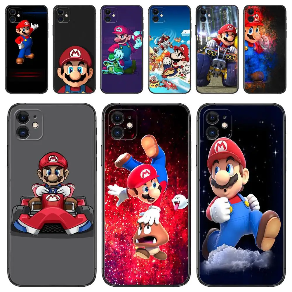 

Super Mario Bros game Anime phone Case For IPhone 13 12 11 Pro Max Mini SE XR X XS Max 8Plus 7plus 6 6S New Shell Black phone