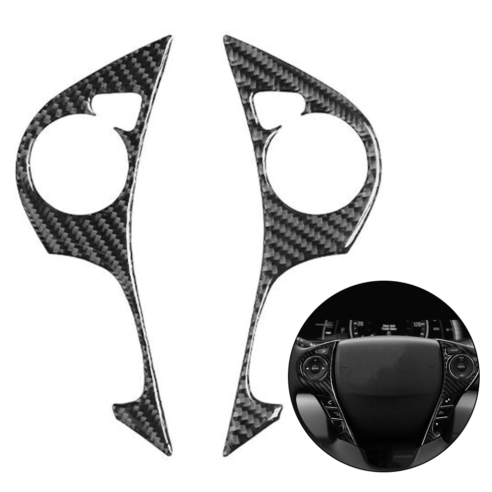 

Car Parts Button Cover Car 2013-2017 Black Button Cover Carbon Fiber Cover Trim For Accord Front Steering Wheel