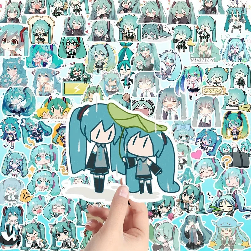 Hatsune Miku водостойкая наклейка Kawaii аниме милая мультяшная Diy Наклейка учетная
