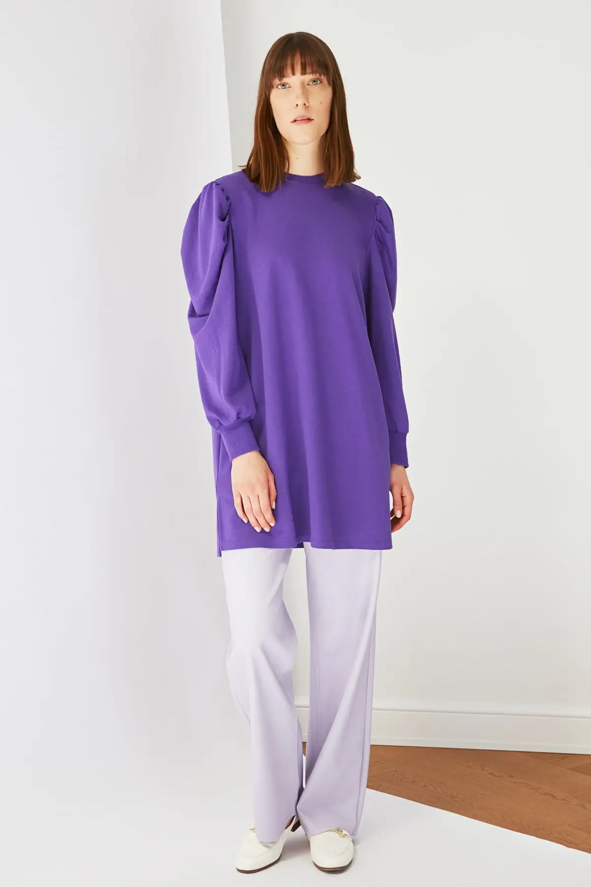 

Advanced Arm Purple Knitted Tunic Muslim Tunic 2021 Fashion