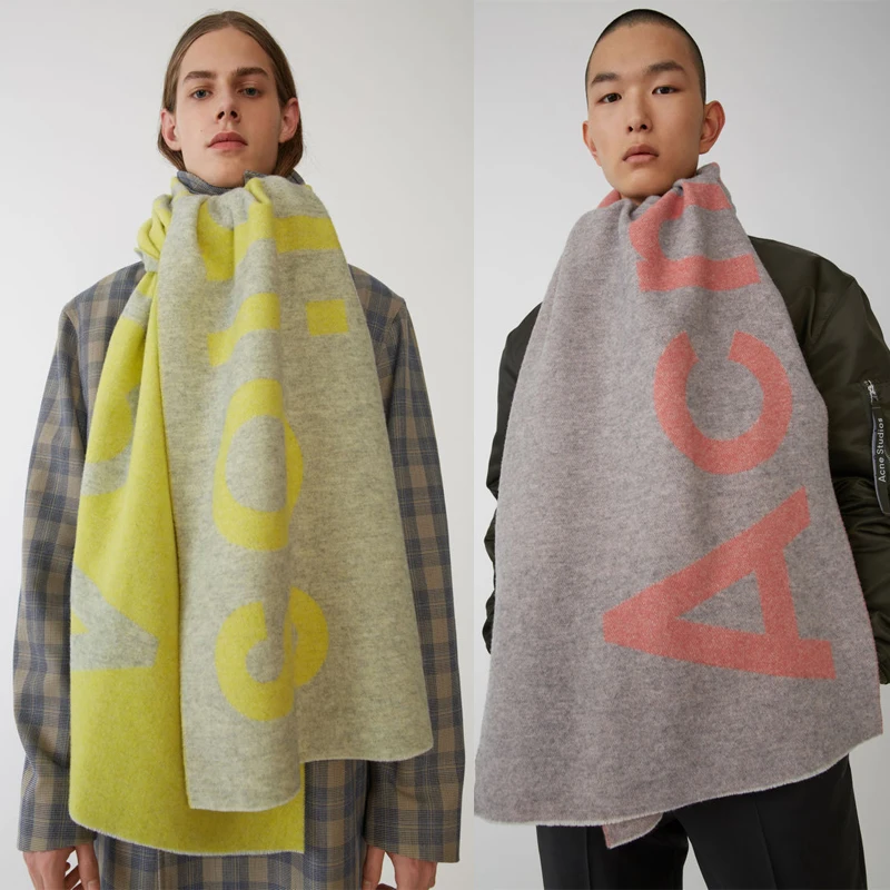 

New Scarf for Autumn and Winter in America in 2020,Foreign Trade Pure Color Letter Logo Scarf,Cashmere-like couple Scarf Shawl