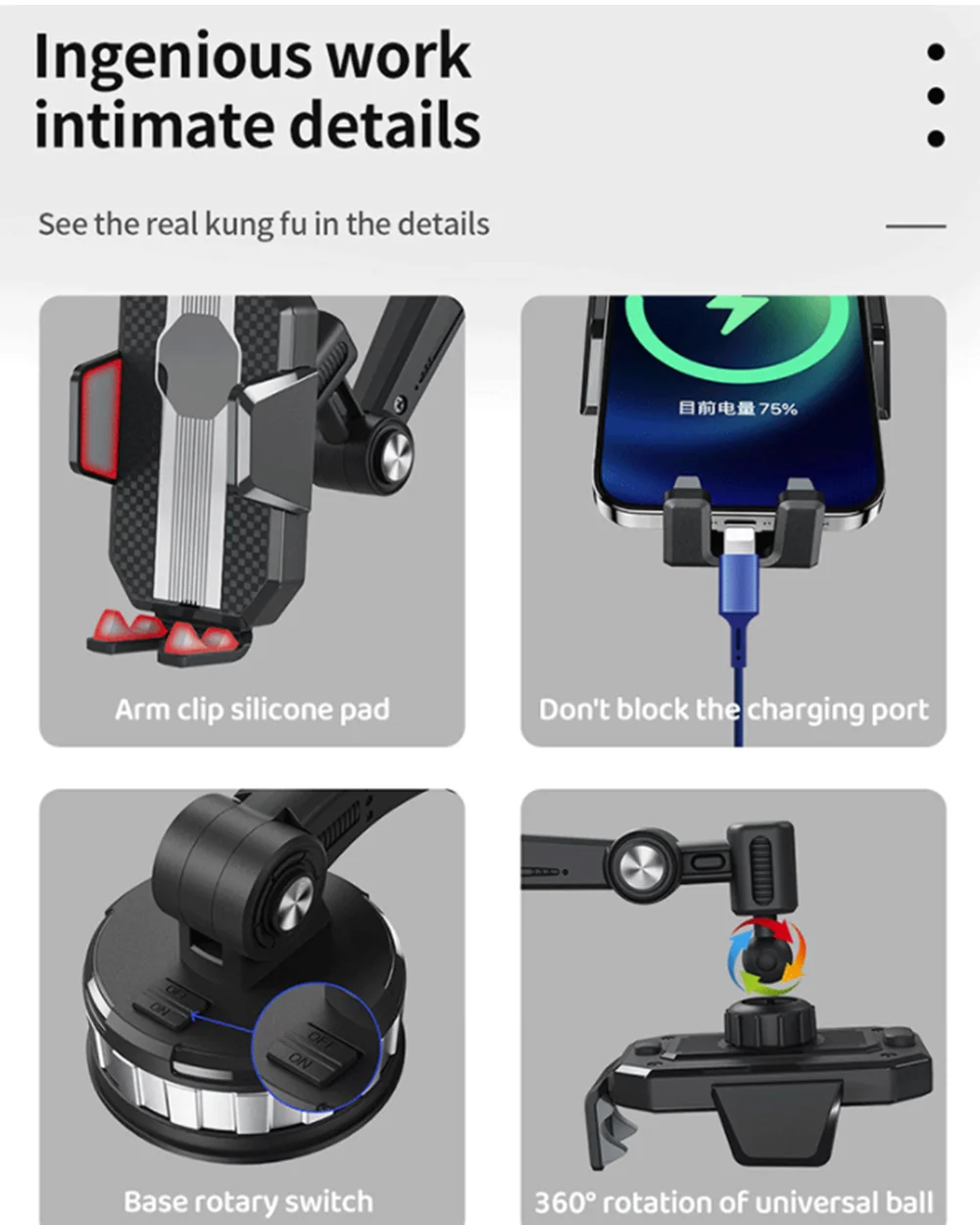 Car Truck Phone Mount Holder Heavy Duty Suction Cup in Car Dashboard Windshield Long Arm Stand for iPhone 14 Samsung Smartphone