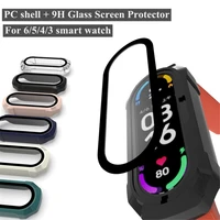 3d filmhard pc case compatible with mi band 6 5 4 3 smart watchband mi4 mi3 full screen protector for mi band 6 5 prote