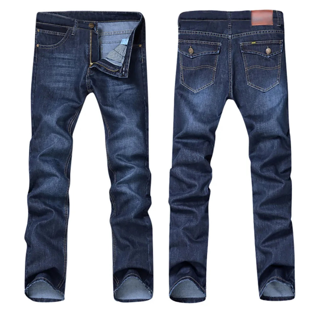 

Men's Casual Autumn Denim Cotton Hip Hop Loose Work Long Trousers Jeans Pants