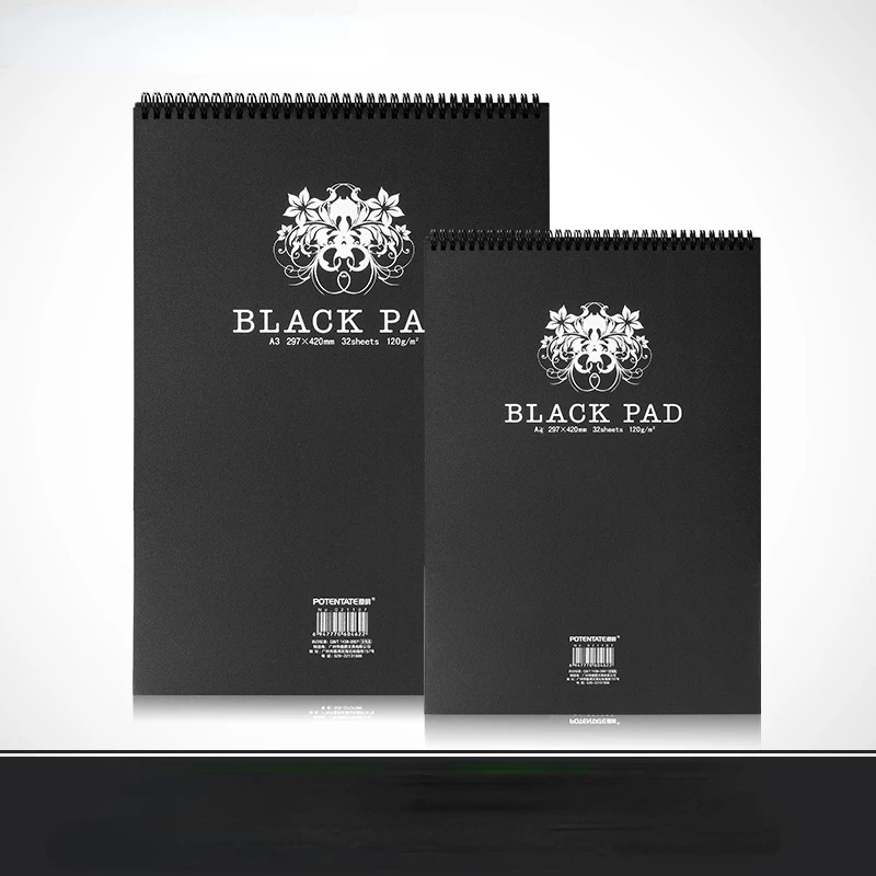 A3 Black Card Book Drawing Sketchbook Sketch Comic Retro Bla