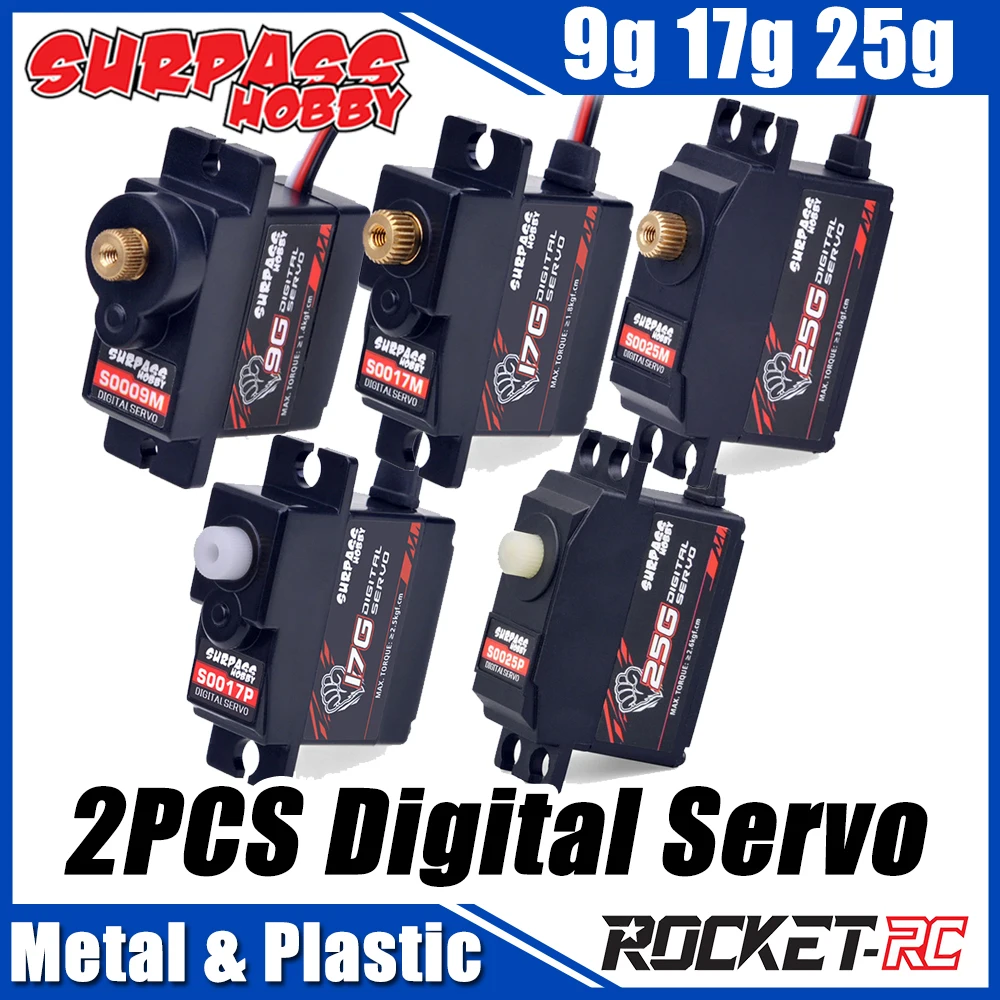 Цифровой сервопривод Surpass Hobby 17 г с металлической шестерней 25 9 микро мини для 1/18