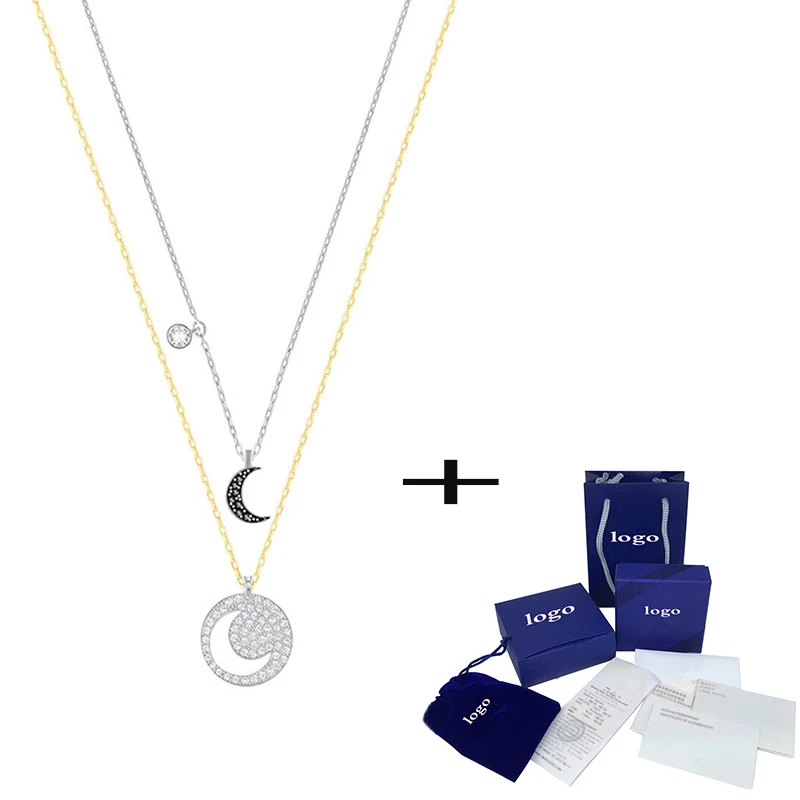 

High Quality New Crystal Wishes Pendant Set Clavicle Chain Original Women's Jewelry Luxury Ball Remembrance Day Gift 5272242