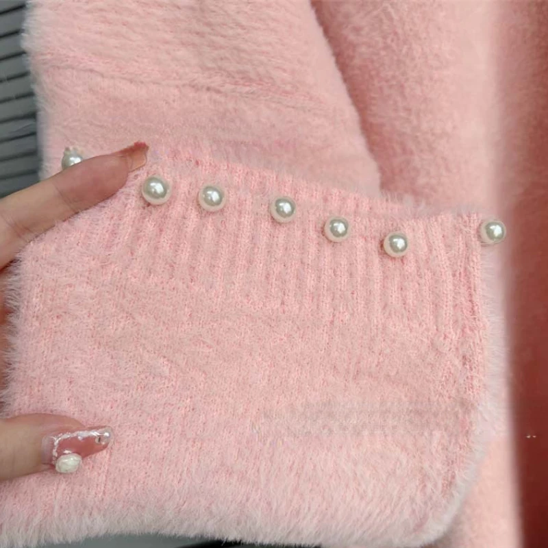 Женский длинный вязаный кардиган повседневный мягкий свитер с V-образным вырезом