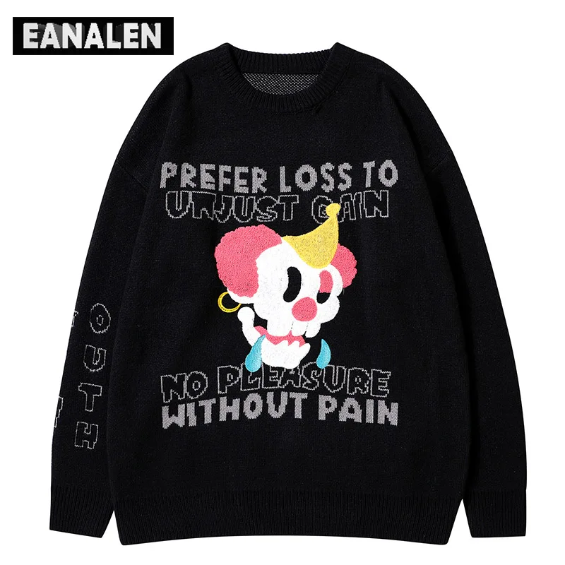 

Harajuku Movie Joker Graphic Jumper Sweater Men's Vintage Pullover Oversized Hugh Knit Sweater Grandpa Ugly Sweater Women's Y2K