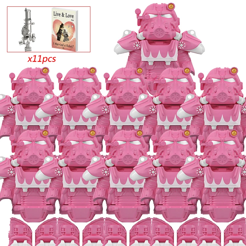 MOC военные силовые доспехи солдаты мини аниме фигурки оружие рыцари роботы