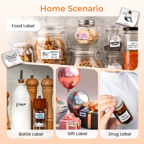 Портативный ручной Термопринтер для этикеток Phomemo M220, Bluetooth, штрих-код, QR-код, наклейка, бумажные рулоны для этикеток, белая этикетка 75 мм