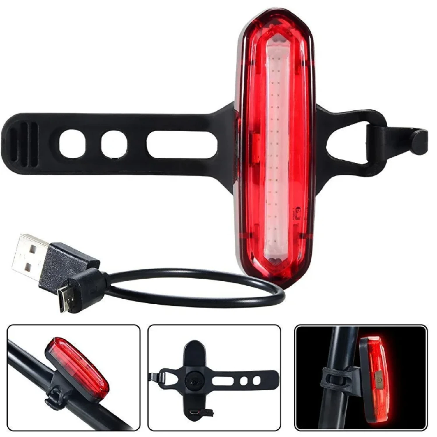 Задний фонарь для велосипеда 120 люмен перезаряжаемый через USB водонепроницаемый